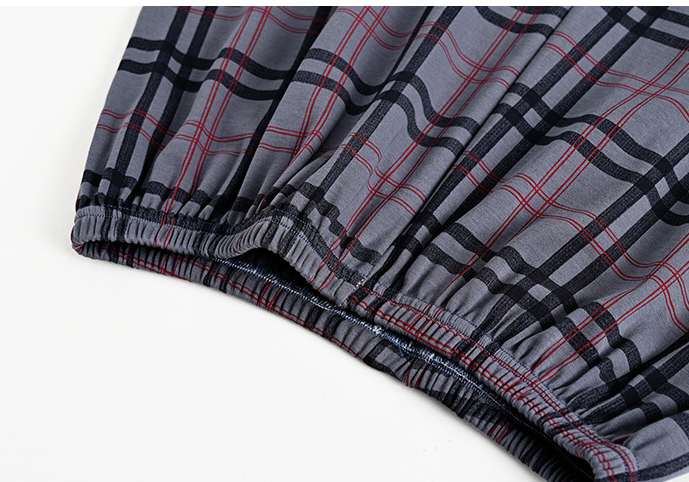 T-shirt à manches longues en coton à carreaux pour homme