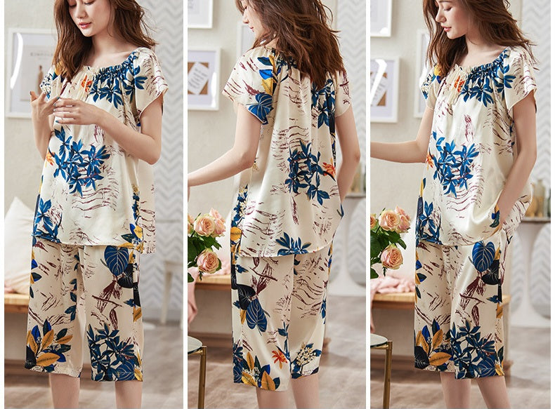 Cropped Satin Pjs