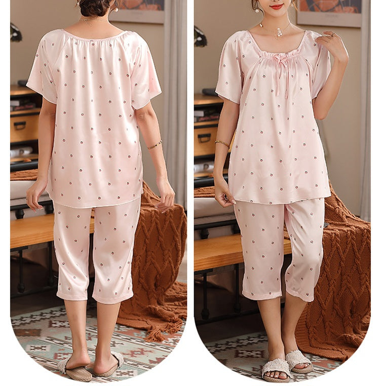Cropped Satin Pjs