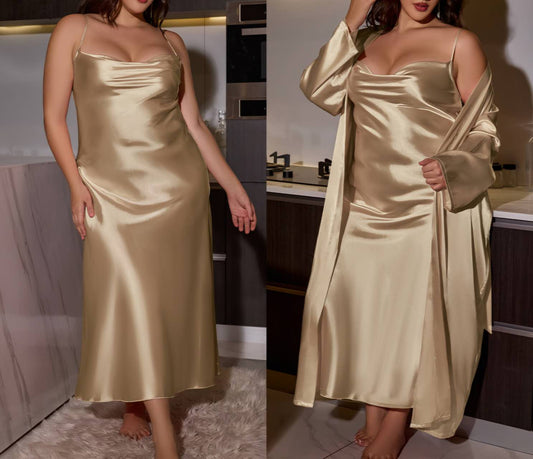 3pcs-satin Gown