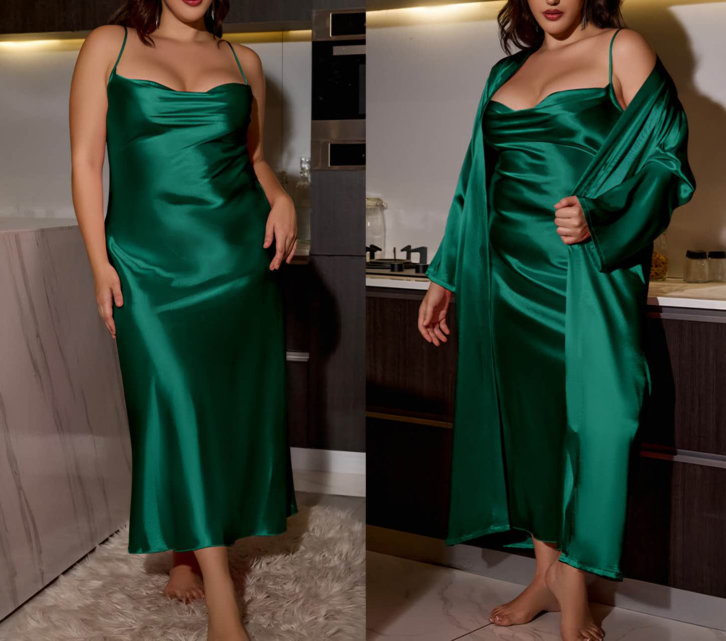 3pcs-satin Gown