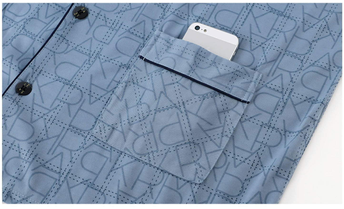 Men Button Longsleeves Cotton: Blue