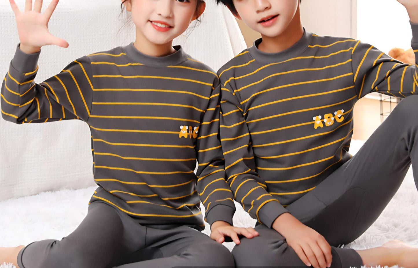 Kids Yellow Stripes Pyjamas