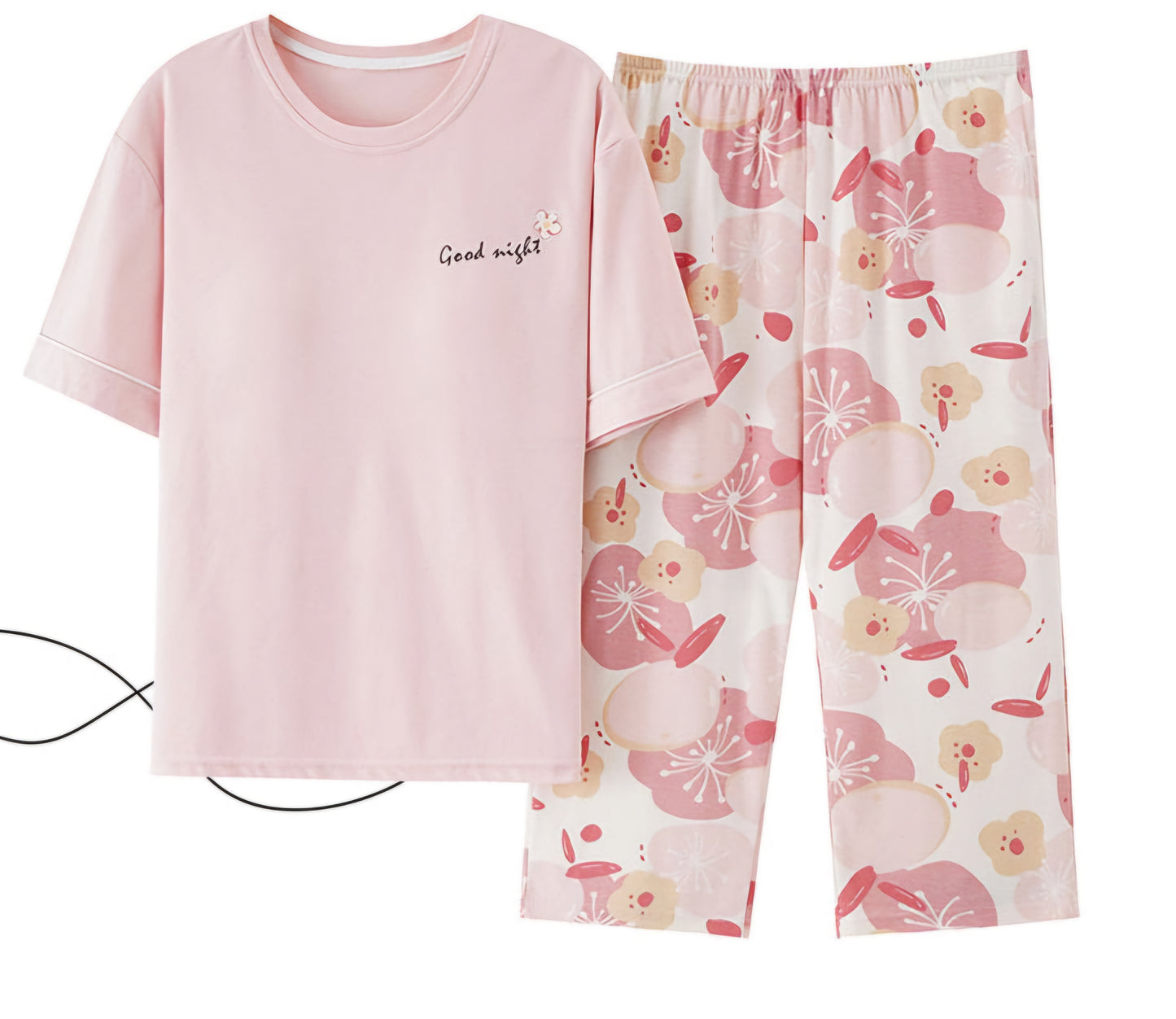 Capri Cotton Pajamas: Pink