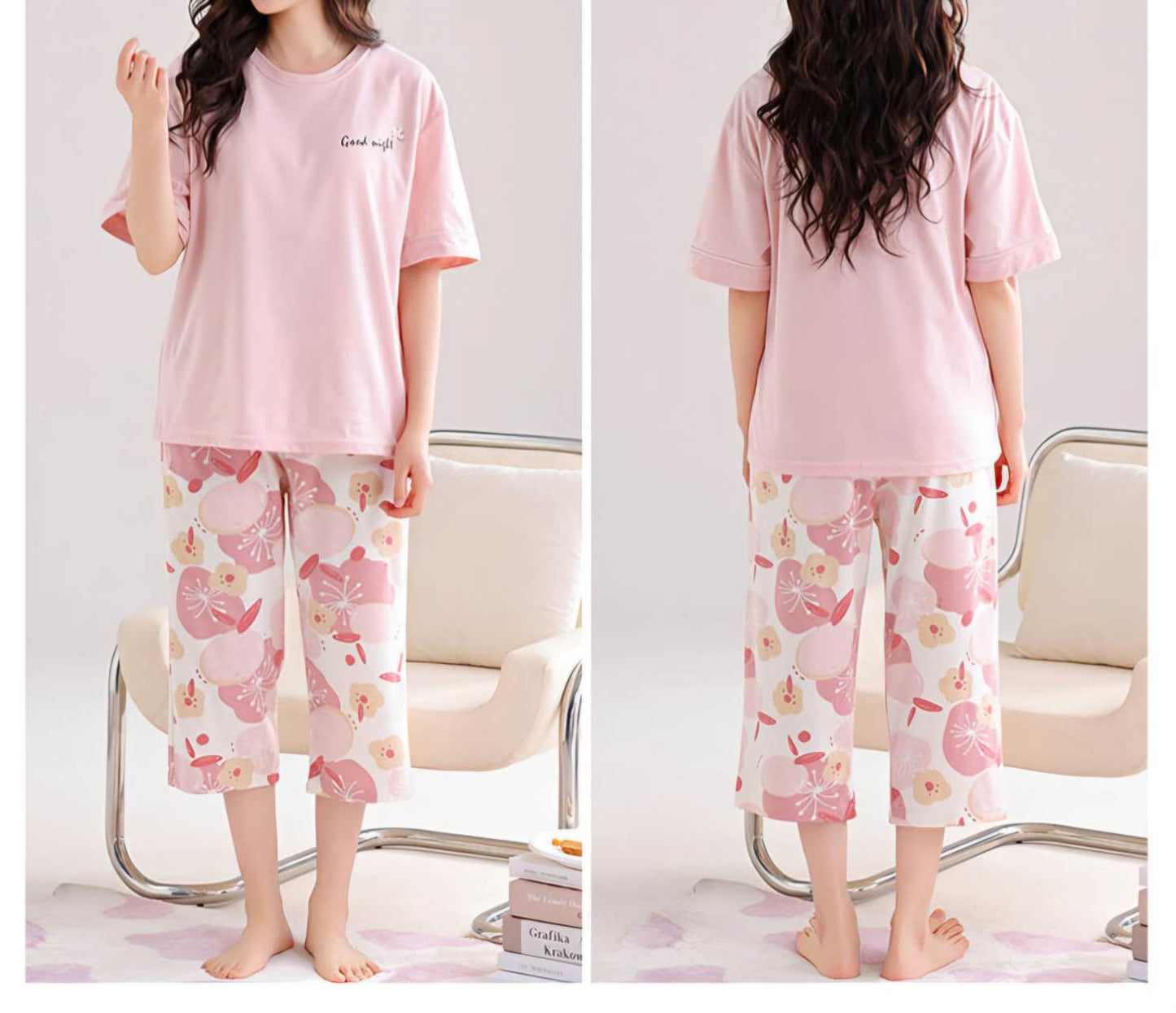 Capri Cotton Pajamas: Pink