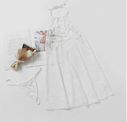Halterneck Mesh Nightie