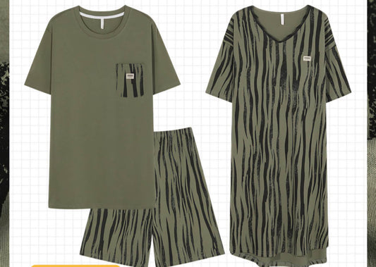 Couple Pajamas: Deep Green