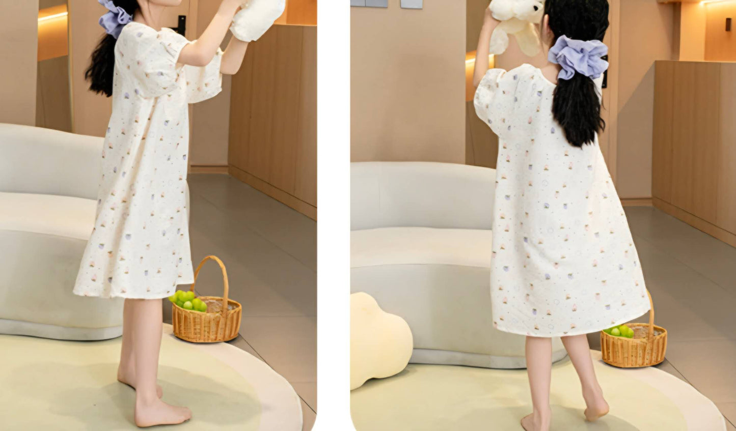 Crinkle Cotton Girl NIghtgown