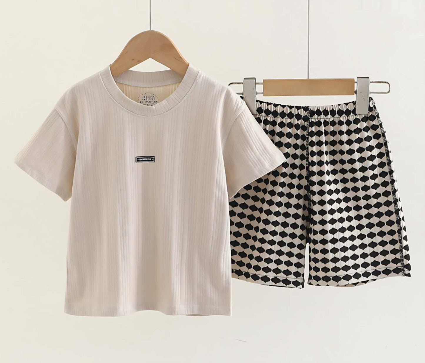 Kids Short Sleeve Pajama Set — Brown