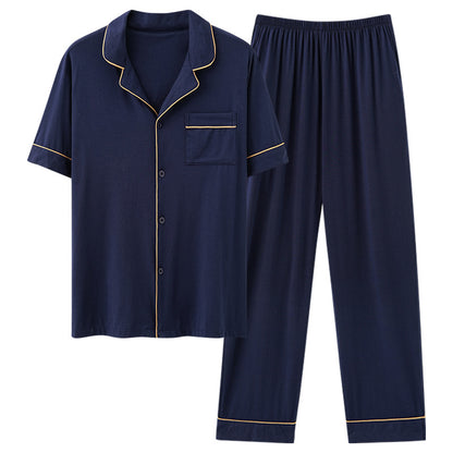 Chemise boutonnée à manches courtes et pantalon pour homme
