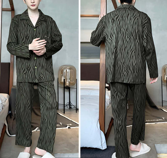 Men Button Longsleeves: Green
