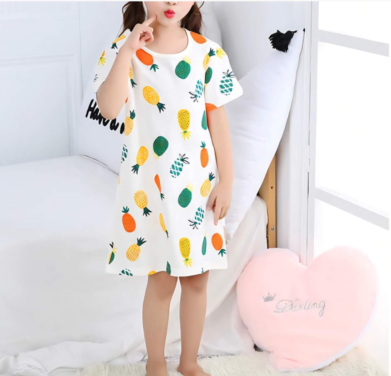 Kids Pineapple Cotton Gown