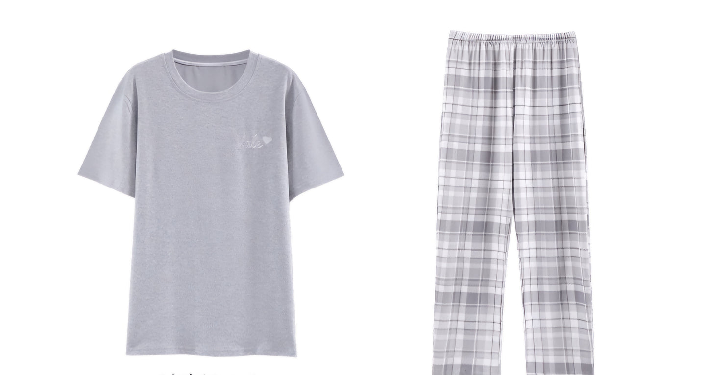 Men shortsleeves with trousers pajamas