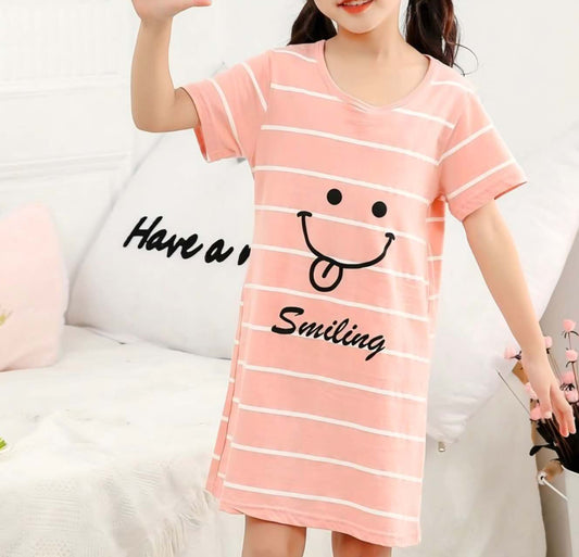 Kids Smiling Cotton Nightdress